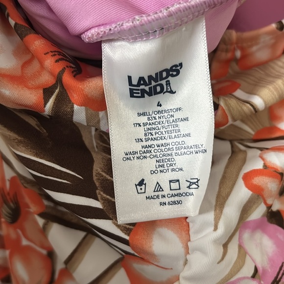 Lands End Women’s Tropical Swimsuit One Piece Size 4 - Picture 7 of 7